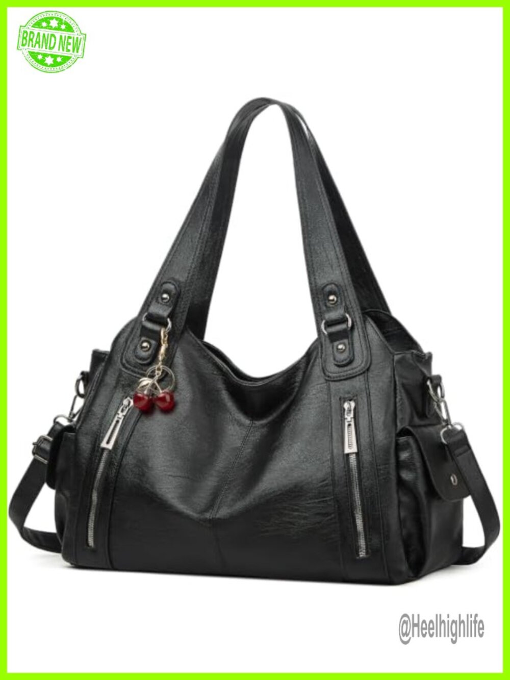 Slouchy Hobo Shoulder Bag PU Leather Crossbody Satchel Tote for Women
